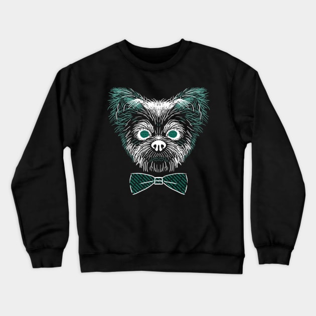 Zelda Dog Teal Crewneck Sweatshirt by Genki no Nai